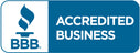 BBB Accredited Business logo with blue and white colors