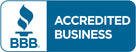 BBB Accredited Business logo with blue and white colors