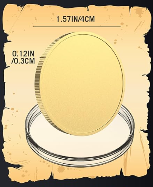 Challenge Coin UV Printed Color 2 sided 40MM Silver or Gold with threaded edges and acrylic case