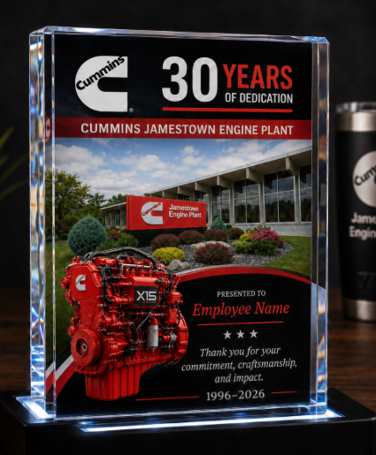 30 year 5x7 Anniversary Crystal Award with base